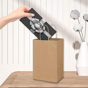 Sac en papier kraft brun personnalisé par le fabricant avec poignées - Product Image 5