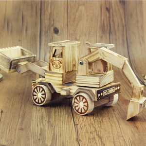 Juguete Educativo de Madera Ruso para Niños, Vehículo de Juguete, Camión Volquete y Tren - Product Image 3