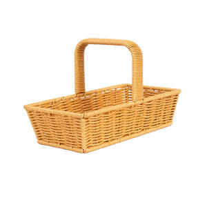 ตะกร้าสานทรงสี่เหลี่ยม Bobai สีน้ำตาลกาแฟ ตะกร้าเก็บของรักษ์โลก สำหรับใส่ขนมปัง ผลไม้ ปิกนิก ใช้กลางแจ้ง - Product Image 2