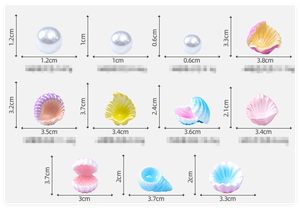 Büyük minyatür şekil 3D reçine sanat deniz kabukları inci kabuklu okyanus plaj kum <span class=keywords><strong>Mermaid</strong></span> akvaryum mikro manzara Diy süsler dekor - Product Image 6