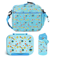 Ensemble de boîtes à lunch Bento mignonnes sans BPA pour enfants, étudiants, boîte à lunch portable avec sac et bouteille d'eau isotherme