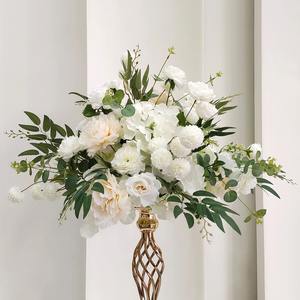 Arreglo Floral de Rosas Grandes de 50 cm, 60 cm, 70 cm, 80 cm, Centros de Mesa para Bodas, Bola de Flores Artificiales de Seda Blanca y Verde - Product Image 3