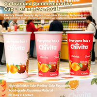 Tasse à boire personnalisée 600 ml en aluminium, mug à changement de couleur activé par le froid, tasse magique à sublimation thermique avec couvercle et paille