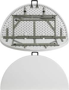 <span class=keywords><strong>Table</strong></span> ronde pliable en plastique HDPE pour <span class=keywords><strong>jardin</strong></span>, 8 places, 5 pieds, blanche, 60 pouces, <span class=keywords><strong>10</strong></span> <span class=keywords><strong>personnes</strong></span>, pliable en deux - Product Image 3