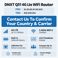 Router Wifi Mini LTE Cat4 DNXT 4G LTE, Router 4G dengan Kartu SIM, 2.4GHz 300Mbps, Layar LCD, Baterai 3000mAh, untuk Kantor