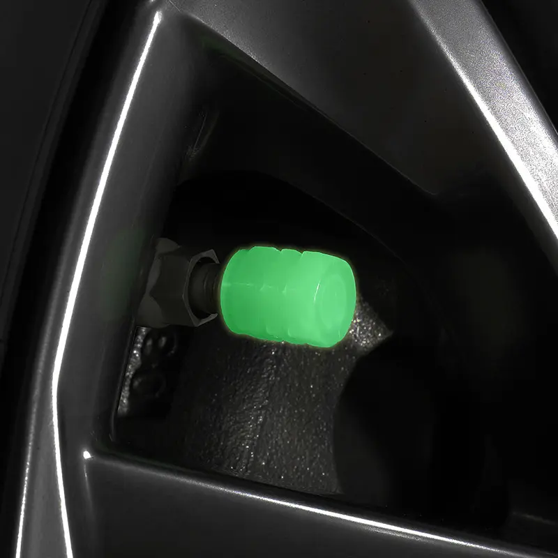 Luminous Plastic Tire Valve Cap Tampas Brilham no Escuro Universal Fluorescente Car Pneu Poeira Caps Para Caminhão Veículo Motocicleta SUV
