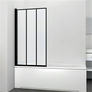 Portes de <span class=keywords><strong>baignoire</strong></span> en verre trempé imperméable noir Oumeiga, 6 mm d'épaisseur, panneau de <span class=keywords><strong>douche</strong></span>, charnières, <span class=keywords><strong>style</strong></span> ouvert, apparence droite, <span class=keywords><strong>baignoire</strong></span> - Product Image 1
