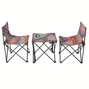 Outdoor Folding Set Portable Easy to Fold Camping Supplies Picnic Stall Barbecue <b>Table</b> and Chair - Product Image 1