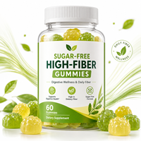 Complément alimentaire pour adultes, gommes à mâcher sans sucre, riches en fibres, 60 gommes, soutien immunitaire, végétalien, sans gluten, marque privée OEM