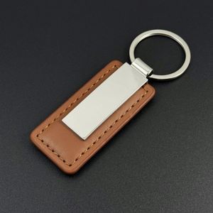 Factory PU Leather Metal Car <b>Keychain</b> <b>Custom</b> Engravable Logo Personalized Text Gift Pendant for Papa, Boyfriend & Car Accessory - Product Image 4
