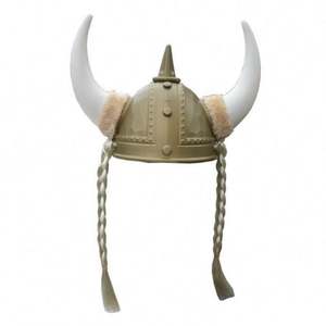 Chapeau de fête d'Halloween pour guerrier romain, pirate, viking avec cornes, écologique, unisexe, adulte, 100% polyester - Product Image 2