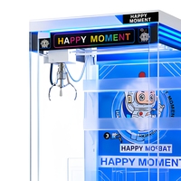 Machine à griffes à monnayeur bleue avec éclairage LED pour parcs d'attractions, centres commerciaux et salles de jeux