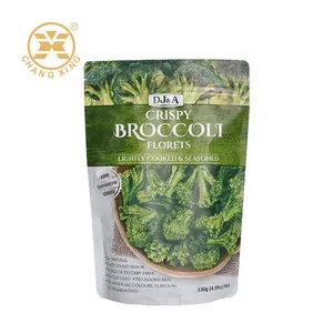 Imballaggio stampato vivido frutta liofilizzata sacchetto di imballaggio di Broccoli secchi in plastica a chiusura lampo con Logo personalizzato