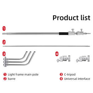 Trípode de Fotografía KAZHI al por Mayor de 3.3m de Acero Inoxidable para Trabajo Pesado con Soporte C para Estudio Fotográfico, Video, Luz y Flash - Product Image 4