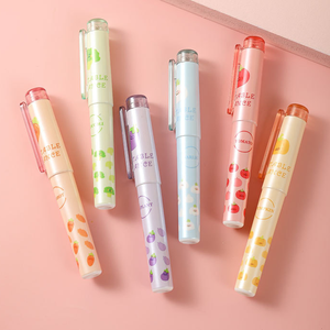 Set de 6 Marcadores <span class=keywords><strong>Pastel</strong></span> Kawaii, Estéticos, <span class=keywords><strong>Pequeños</strong></span> y Portátiles, con Forma de Frutas y Verduras, Creativos - Product Image 6