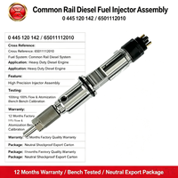 Conjunto de Inyector de Combustible Diésel Common Rail 0445120142, Referencia Cruzada 65011112010 para Motor Diésel de Uso Pesado