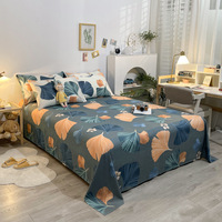 Set Sprei Empat Potong 100% Katun Murni Gaya Sederhana Semua Musim Bernapas Ramah Lingkungan Motif Cap Grosir