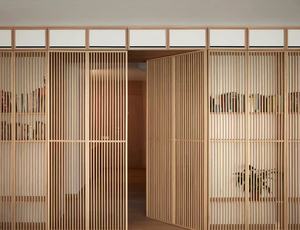 Mampara de Pared Divisoria de Madera Maciza con Marco Transparente Plegable, Impermeable y Ecológica, Diseño Moderno y Simple para Entrada o TV - Product Image 3