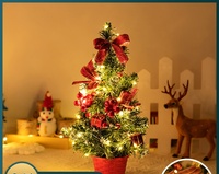 Premium 30/45/60cm maison Mini arbre de Noël crypté ensemble ornement de bureau pour la décoration de Noël