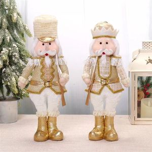 Handcrafted <b>Christmas</b> <b>Nutcracker</b> Plush Set of 2 Traditional Holiday Tabletop <b>Decoration</b> - Product Image 1