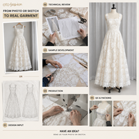 Robe longue en dentelle florale ivoire pour femme, col carré, sans manches, coupe trapèze, pour soirée ou mariage, fournisseur OEM personnalisé