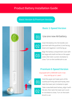 Brosse à dents électrique durable à piles, avec têtes de brosse remplaçables, idéale pour un usage quotidien, étanche pour la salle de bain