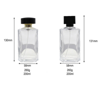 Bouteille de parfum en verre de parfum de Cologne 200ml personnalisée de luxe unique à sertir clair vide pour parfum