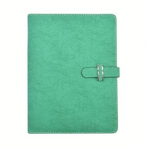 Customizable Colors Eco-Friendly Luxury <b>A5</b> Executive <b>Diary</b> Leather Cover Paper Silk Screen Printed Metal Buckle OEM Brand - Product Image 3