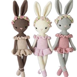 Tùy chỉnh Crochet <span class=keywords><strong>Bunny</strong></span> đồ chơi dễ thương bé Quà Tặng dệt kim thỏ búp bê Crochet <span class=keywords><strong>Bunny</strong></span> búp bê dễ thương <span class=keywords><strong>Bunny</strong></span> Nursery đồ chơi Amigurumi nhồi bông đồ chơi - Product Image 1