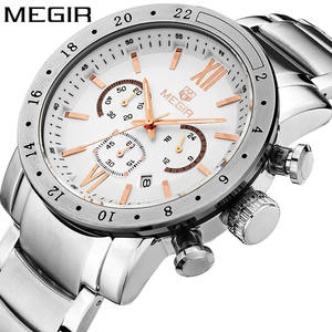 MEGIR <span class=keywords><strong>3008</strong></span> Montre Homme de Haute Qualité Mouvement Quartz Meilleur <span class=keywords><strong>Prix</strong></span> Multifonctionnelle Acier Inoxydable Affichage de la Semaine Boîte de Montre Luxe - Product Image 1