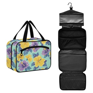 Hawaiian Custom Floral Print Travel <b>Storage</b> Bag <b>Toiletry</b> Organize Waterproof Cosmetic Bag Portable Women Makeup <b>Toiletry</b> Bag - Product Image 1