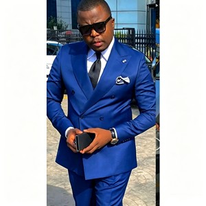 Costume 2 pièces pour homme, veste et <span class=keywords><strong>pantalon</strong></span>, revers pointus, ensemble blazer, <span class=keywords><strong>mariage</strong></span>, anniversaire, <span class=keywords><strong>cocktail</strong></span>, soirée, smoking gris, double boutonnage - Product Image 3