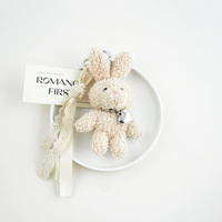 Porte-clés Lapin en Peluche avec Nœud en Dentelle et Cœur, Jouets en Peluche, Breloque de Sac en Peluche, Cadeaux de Pâques