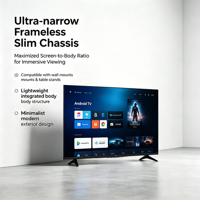 Factory Direct OEM Frameless Ultra HD 50-100 Inch Android 14 WiFi BT HDR LED Flat Screen Wholesale Home 4K 50 Inch Smart TV