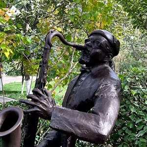 Tuin decoratieve buitenkunst op maat gemaakte levensgrote park grote kunst metalen moderne muziekfiguren bronzen tuinbeeld - Product Image 3