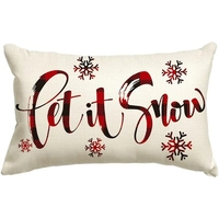 Housses de coussin de Noël 12x20 pouces, décorations rouges avec inscription Joyeux Noël, housses de coussin décoratives d'hiver