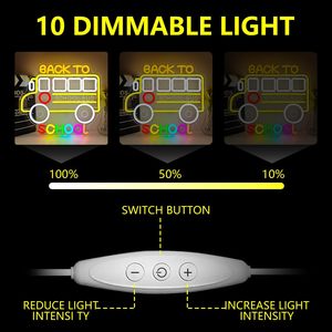 Letreros de regreso a clases, luces LED de neón regulables, alimentadas por USB, luz ambiental para escaparates, luz decorativa para escaparates, luz indicadora de calle, personalizadas - Product Image 3