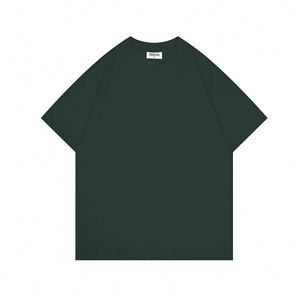 Design Custom logo Pure Cotton T-shirt High Quality Solid Color Big O Collar Casual Style logo Custom Design - Product Image 1