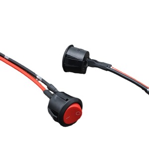 Round Modified 2 Wire <b>Switch</b> Plastic Spst For Scooter Electric Vehicle Headlight Hazard <b>Light</b> Concealed Lock Button - Product Image 2