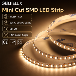 ไฟ LED แบบเทป 2835 12V 120LEDs/m แผงวงจรพิมพ์ 5 มม. 6.5W ขนาดเล็กพิเศษ ตัดได้ตามความยาว สำหรับตู้ครัว - Product Image 1