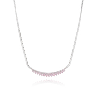 Collier Pendentif Mode Scintillant pour Femme, Bijou Anti-Décoloration avec Zircon Blanc et Serrations, Idéal pour Célébrations