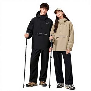 Ensemble imperméable unisexe <span class=keywords><strong>en</strong></span> polyester pongé pour adulte, avec logo personnalisé, léger, réutilisable, à capuche, tendance - Product Image 6