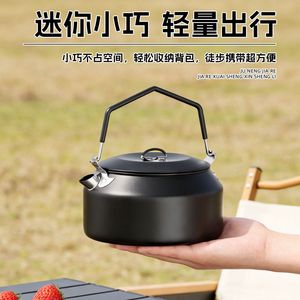 304 Stainless Steel Outdoor <b>Camping</b> <b>Kettle</b> Portable Teapot Brushed Finish Minimalist Design Compatible With Gas Stoves - Product Image 4