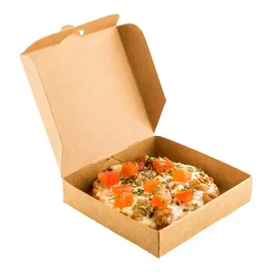 10x10 인치-크래프트 골판지 B-플루트 골판지 작은 피자 상자-피자 상자는 피자를 신선하게 유지합니다