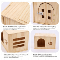 Nichoir pour chat en bois massif multicouche Dongma, détachable, avec caractéristiques amovibles et lavables, utilisable toute l'année