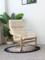 Fauteuil de lecture ergonomique et moderne en bois courbé, durable, pour salon, fauteuil inclinable rembourré