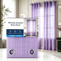 Ensemble de 2 panneaux de rideaux jacquard transparents prêts à poser 54"x84" respirants pour la décoration d'appartements, d'hôtels et de maisons