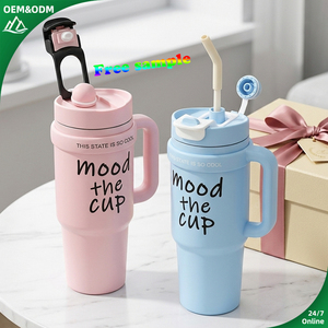 Gobelet <span class=keywords><strong>isotherme</strong></span> personnalisé en acier inoxydable rose, avec poignée, anti-fuite, pour café, vente en gros - Product Image 1