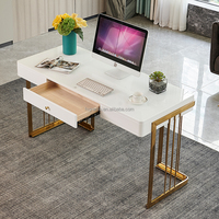 Bureau d'ordinateur de luxe en acier inoxydable de bonne qualité avec tiroirs