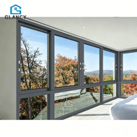 Fenêtre coulissante en aluminium postmoderne personnalisée avec vitrage Low-E pour une utilisation extérieure dans les maisons et les cuisines, certifiée Energy Star